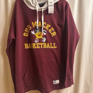 Under Armour Burgundy and Gray Basketball Pullover